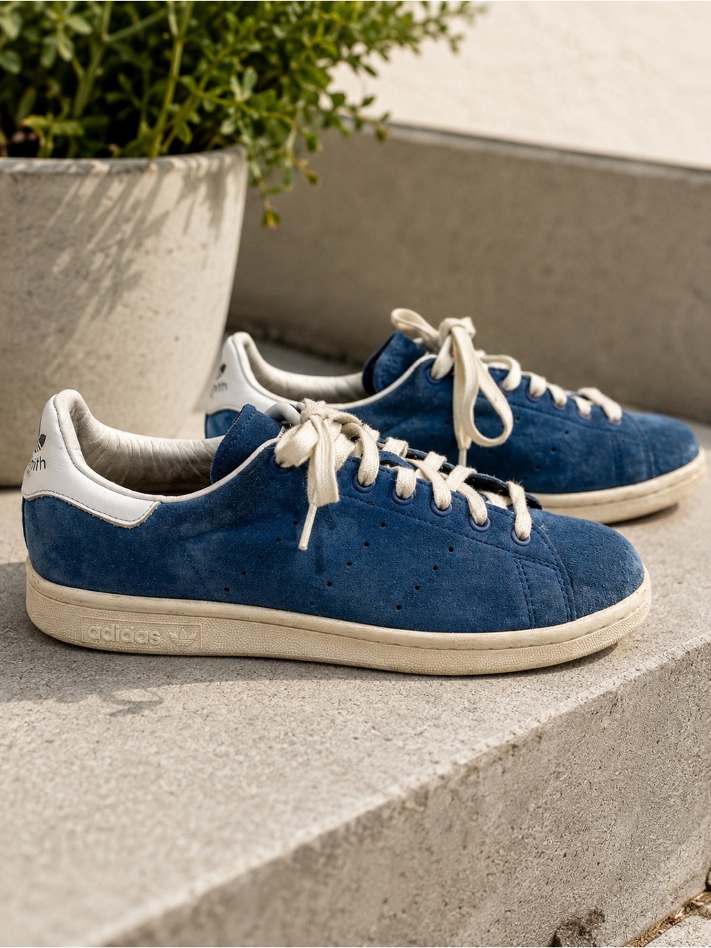 Adidas Stan Smith Blue Suede Sneakers Sz 8.5 D67365